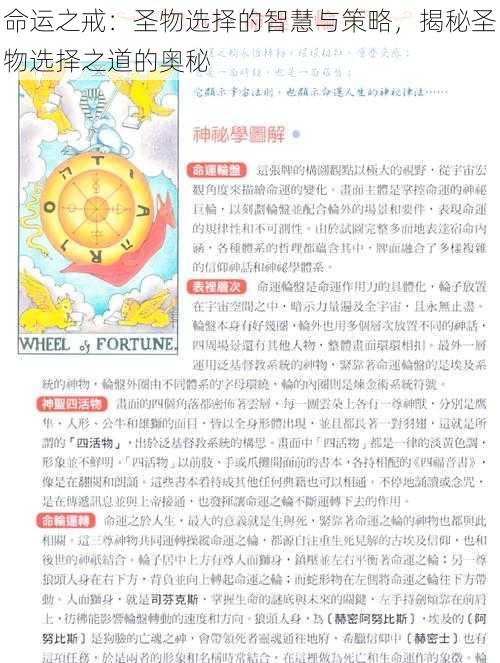 命运之戒:圣物选择的智慧与策略,揭秘圣物选择之道的奥秘
