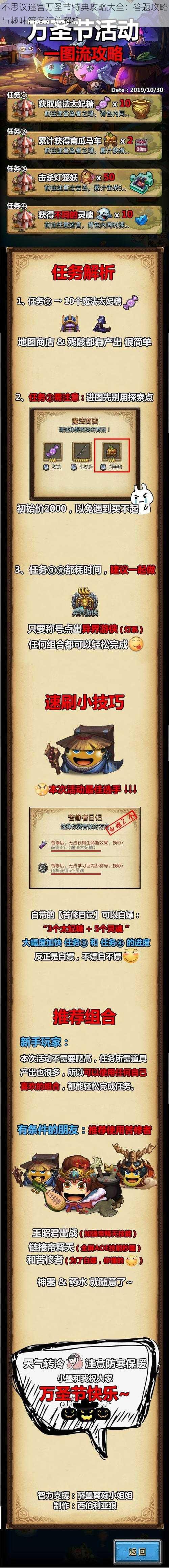 不思议迷宫万圣节特典攻略大全:答题攻略与趣味答案汇总解析