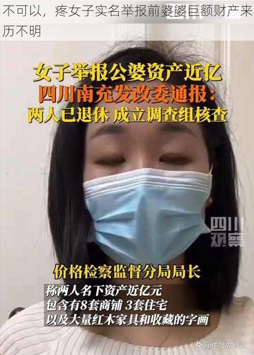 不可以,疼女子实名举报前婆婆巨额财产来历不明