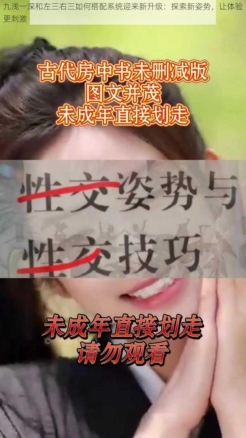 九浅一深和左三右三如何搭配系统迎来新升级:探索新姿势,让体验更刺激