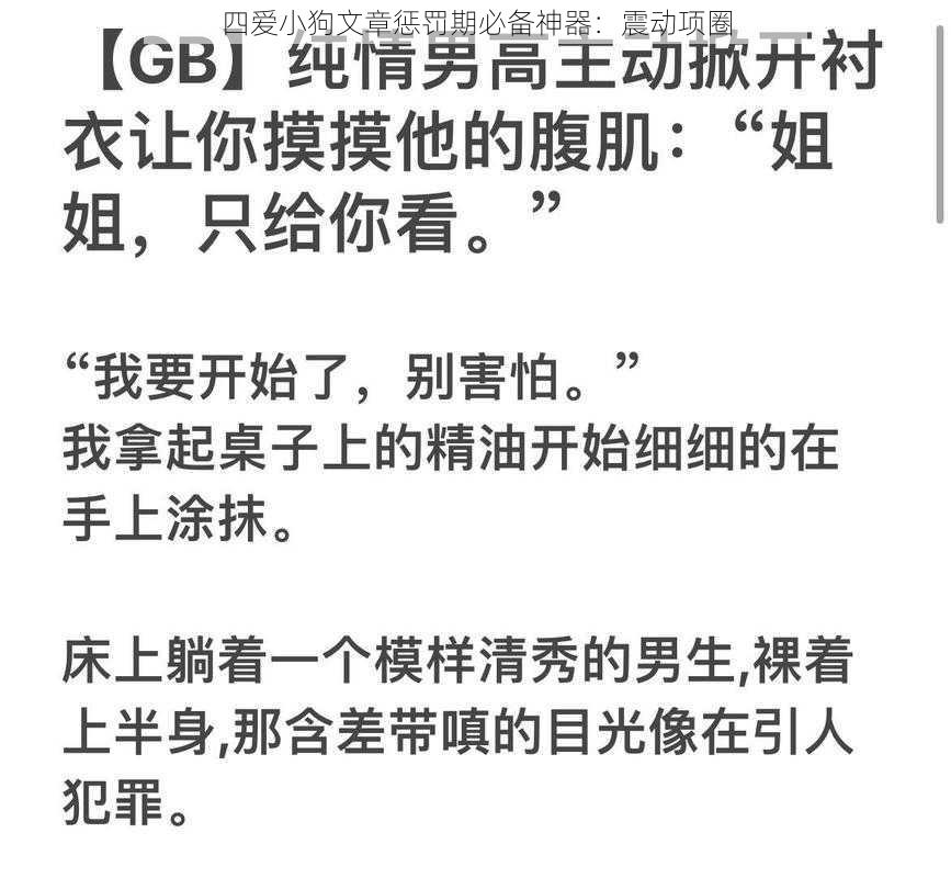 四爱小狗文章惩罚期必备神器:震动项圈