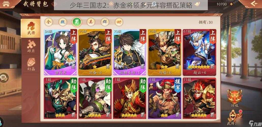 少年三国志2:赤金将领多元阵容搭配策略