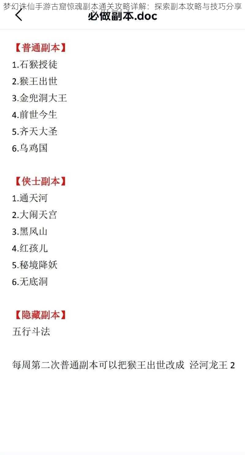 梦幻诛仙手游古窟惊魂副本通关攻略详解:探索副本攻略与技巧分享