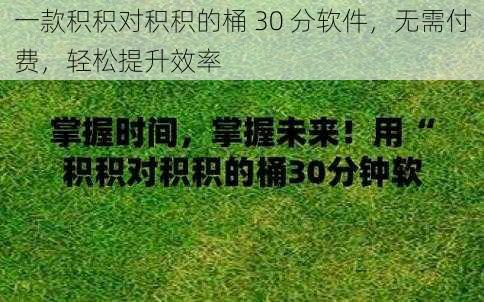 一款积积对积积的桶 30 分软件,无需付费,轻松提升效率
