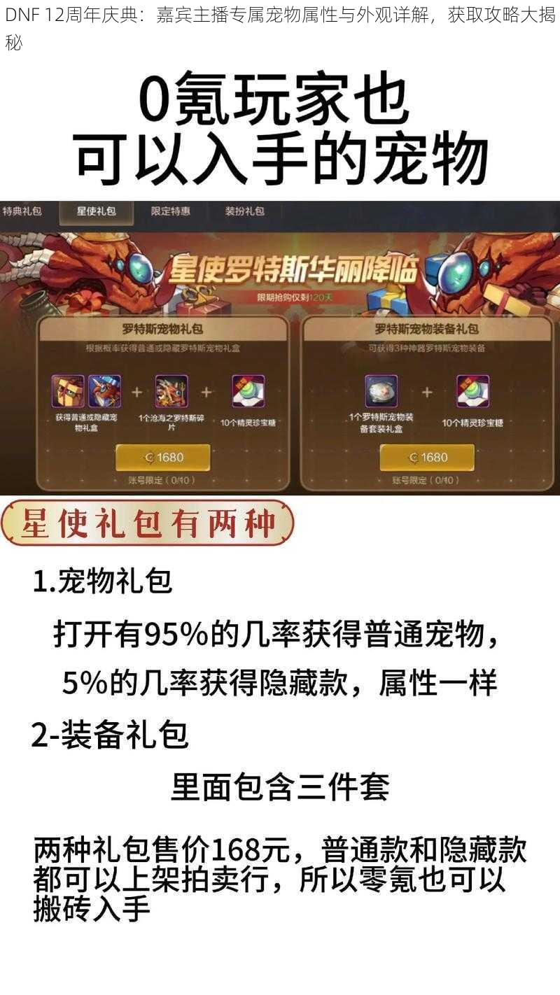 DNF 12周年庆典:嘉宾主播专属宠物属性与外观详解,获取攻略大揭秘