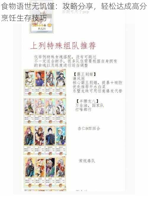 食物语世无饥馑:攻略分享,轻松达成高分烹饪生存技巧