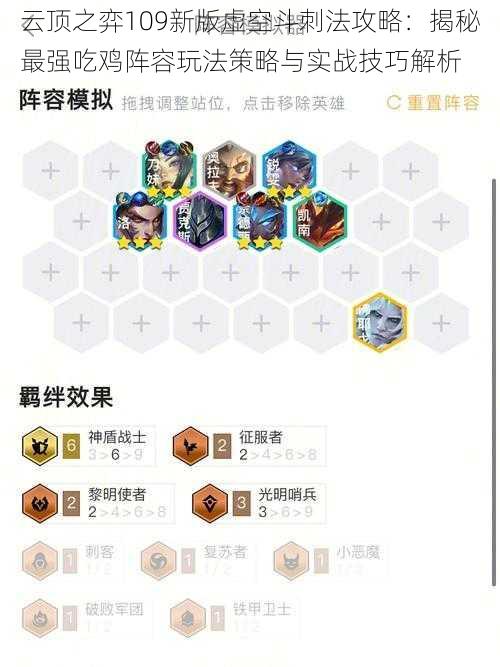 云顶之弈109新版虚空斗刺法攻略:揭秘最强吃鸡阵容玩法策略与实战技巧解析