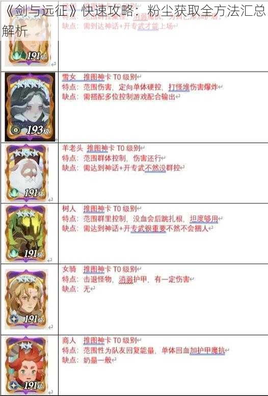 《剑与远征》快速攻略:粉尘获取全方法汇总解析