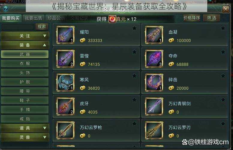 《揭秘宝藏世界:星辰装备获取全攻略》