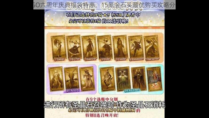 FGO六周年庆典福袋特惠,15氪金石头最优购买攻略分享