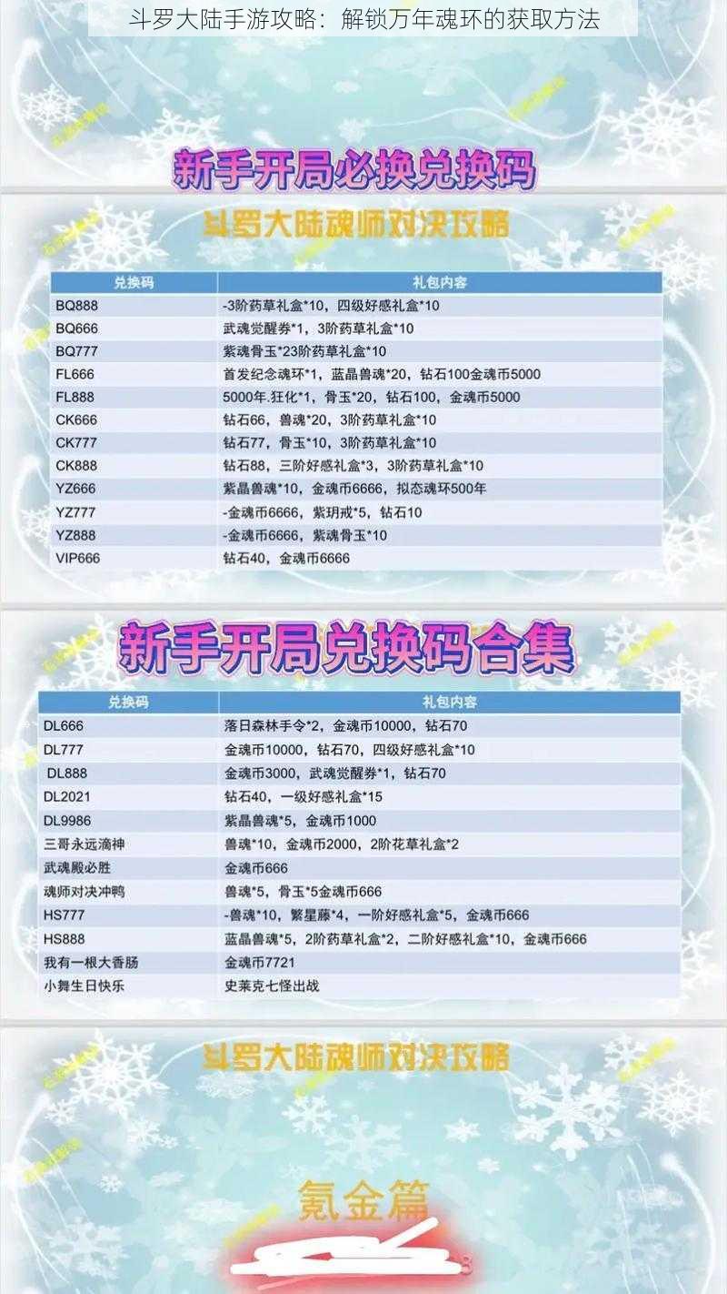 斗罗大陆手游攻略:解锁万年魂环的获取方法