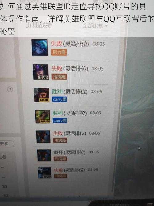 如何通过英雄联盟ID定位寻找QQ账号的具体操作指南,详解英雄联盟与QQ互联背后的秘密