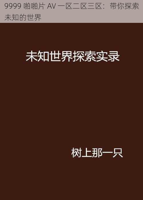 9999 啪啪片 AV 一区二区三区:带你探索未知的世界