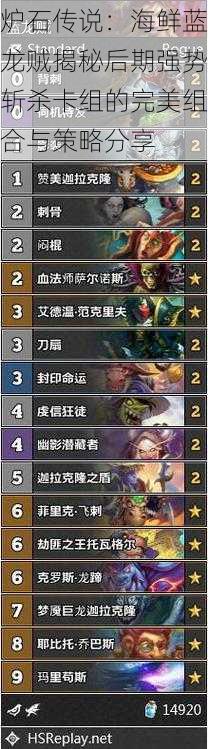 炉石传说:海鲜蓝龙贼揭秘后期强势斩杀卡组的完美组合与策略分享