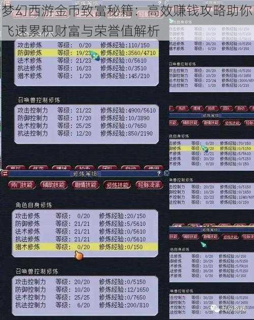 梦幻西游金币致富秘籍:高效赚钱攻略助你飞速累积财富与荣誉值解析