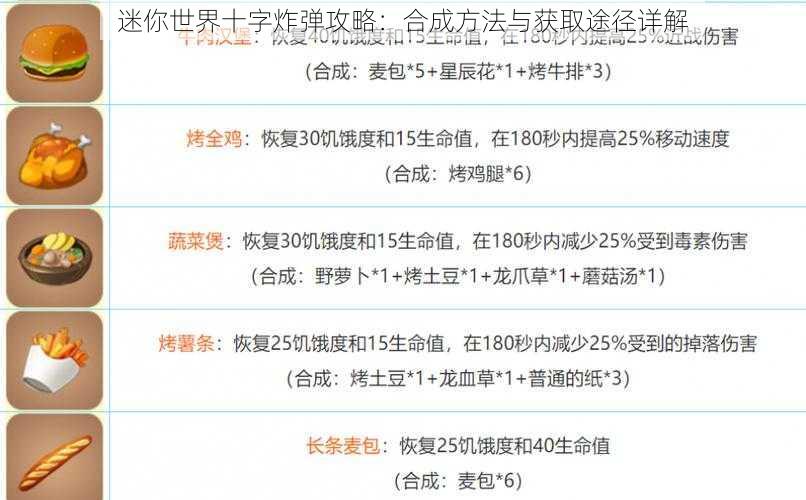 迷你世界十字炸弹攻略:合成方法与获取途径详解