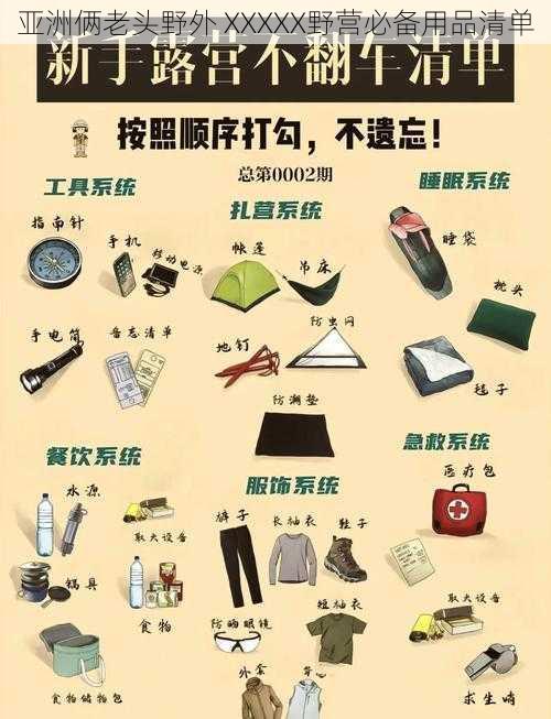 亚洲俩老头野外 XXXXX野营必备用品清单