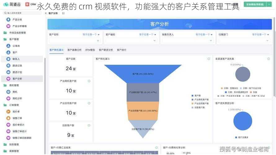 永久免费的 crm 视频软件,功能强大的客户关系管理工具