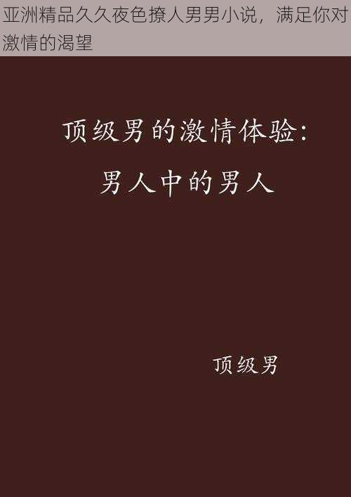 亚洲精品久久夜色撩人男男小说,满足你对激情的渴望