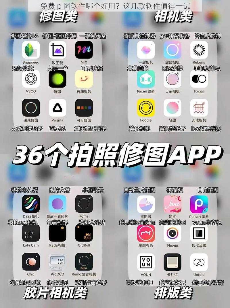 免费 p 图软件哪个好用?这几款软件值得一试