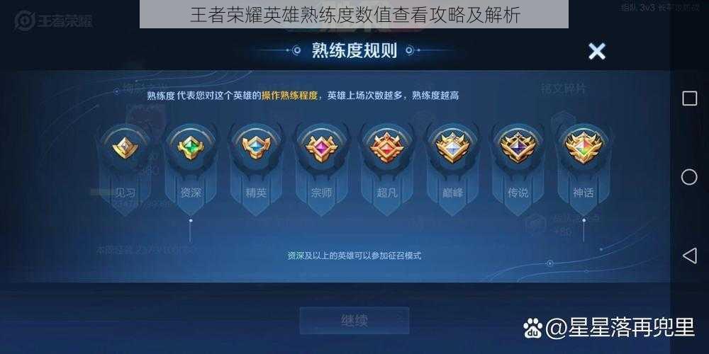 王者荣耀英雄熟练度数值查看攻略及解析