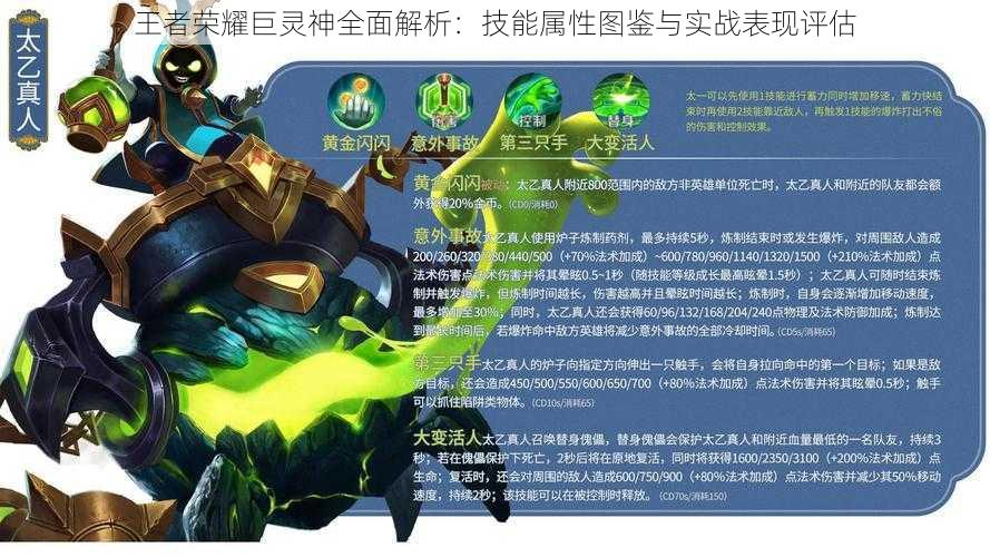 王者荣耀巨灵神全面解析:技能属性图鉴与实战表现评估
