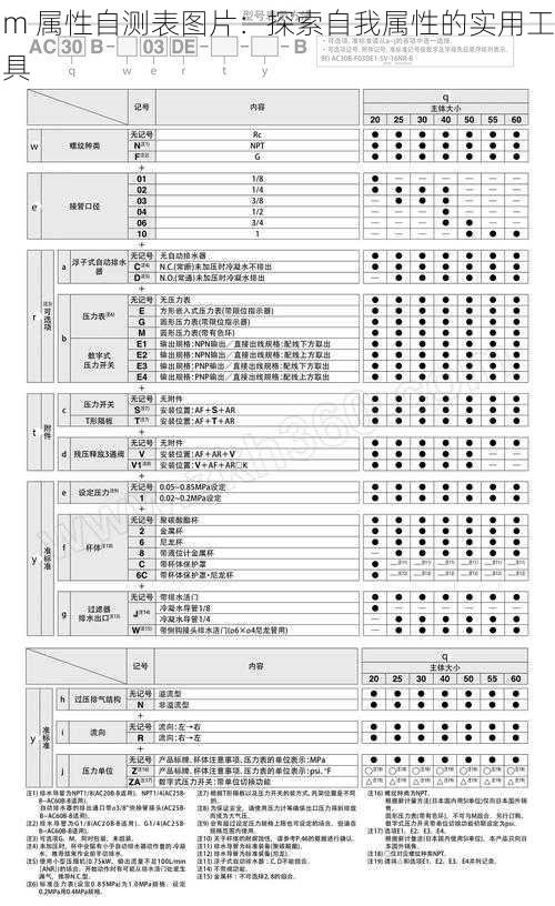 m 属性自测表图片:探索自我属性的实用工具