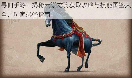 寻仙手游:揭秘云崇龙驹获取攻略与技能图鉴大全,玩家必备指南