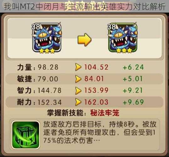 我叫MT2中闭月与主流输出英雄实力对比解析