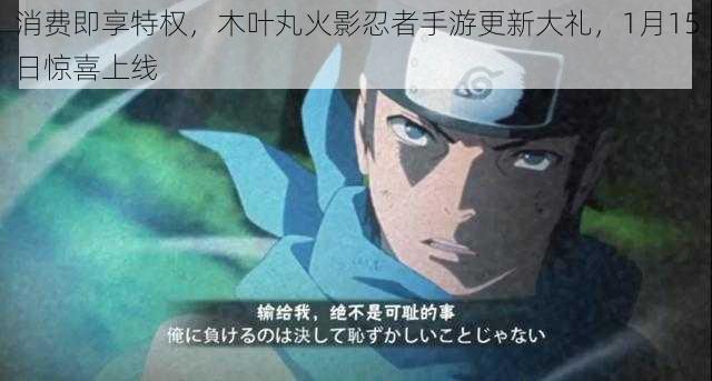 消费即享特权,木叶丸火影忍者手游更新大礼,1月15日惊喜上线