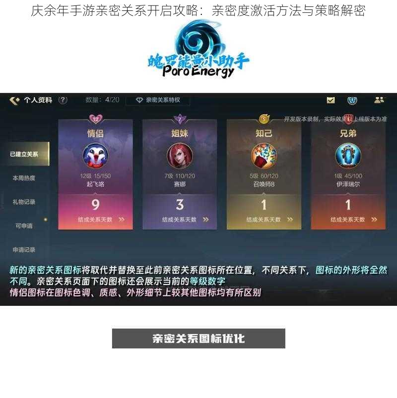 庆余年手游亲密关系开启攻略:亲密度激活方法与策略解密
