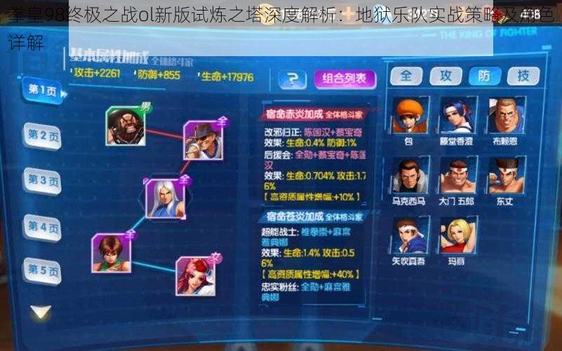 拳皇98终极之战ol新版试炼之塔深度解析:地狱乐队实战策略及角色详解