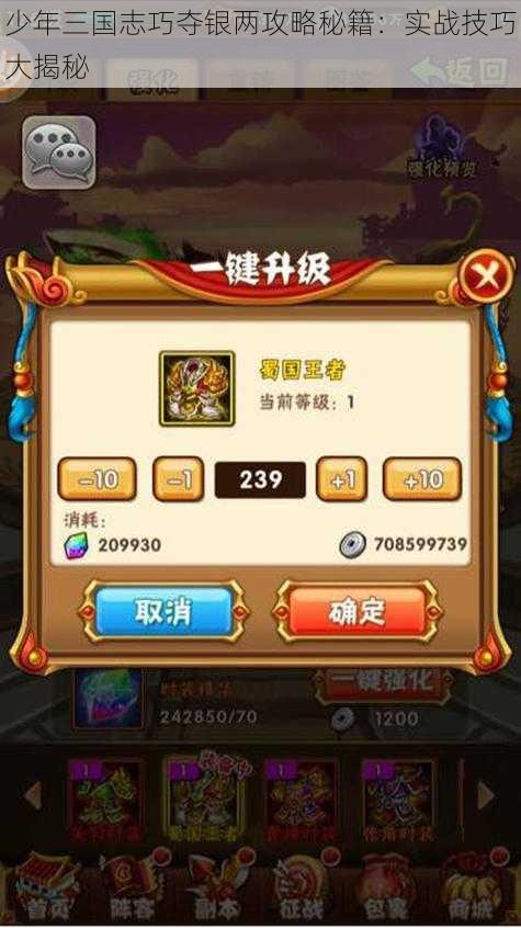 少年三国志巧夺银两攻略秘籍:实战技巧大揭秘
