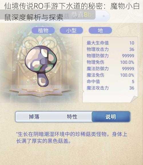 仙境传说RO手游下水道的秘密:魔物小白鼠深度解析与探索