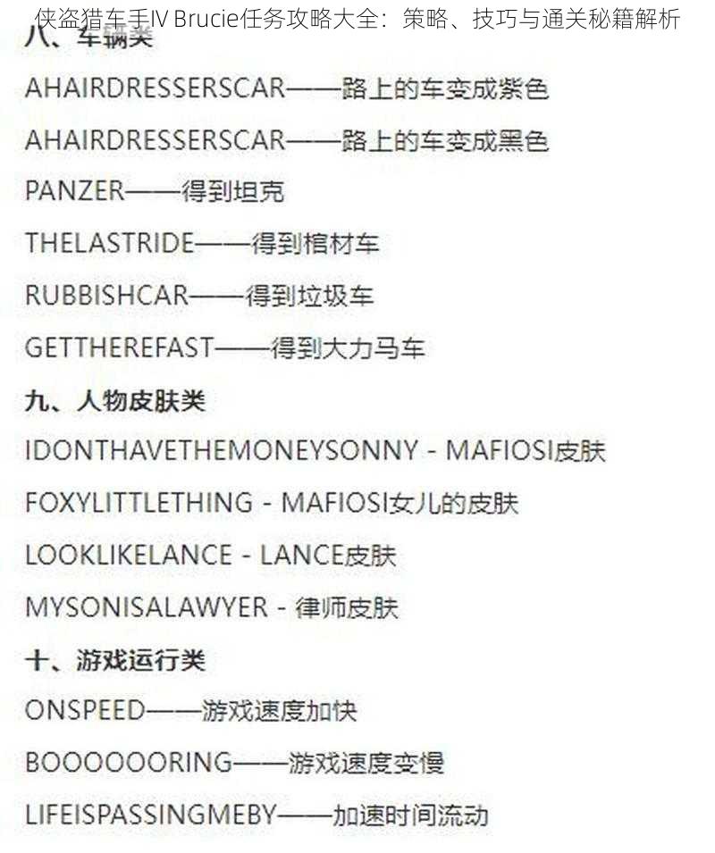 侠盗猎车手IV Brucie任务攻略大全:策略、技巧与通关秘籍解析