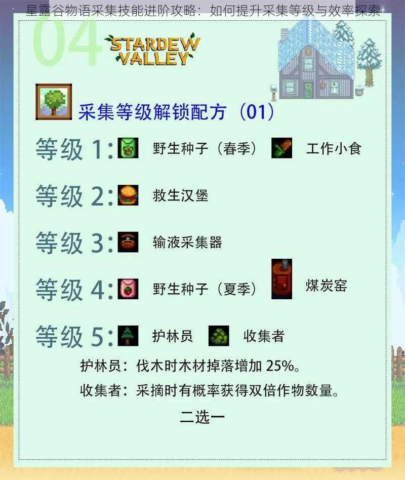 星露谷物语采集技能进阶攻略:如何提升采集等级与效率探索