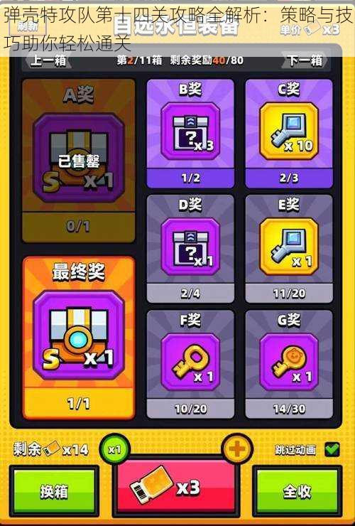 弹壳特攻队第十四关攻略全解析:策略与技巧助你轻松通关