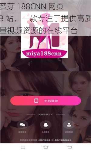 蜜芽 188CNN 网页 B 站,一款专注于提供高质量视频资源的在线平台