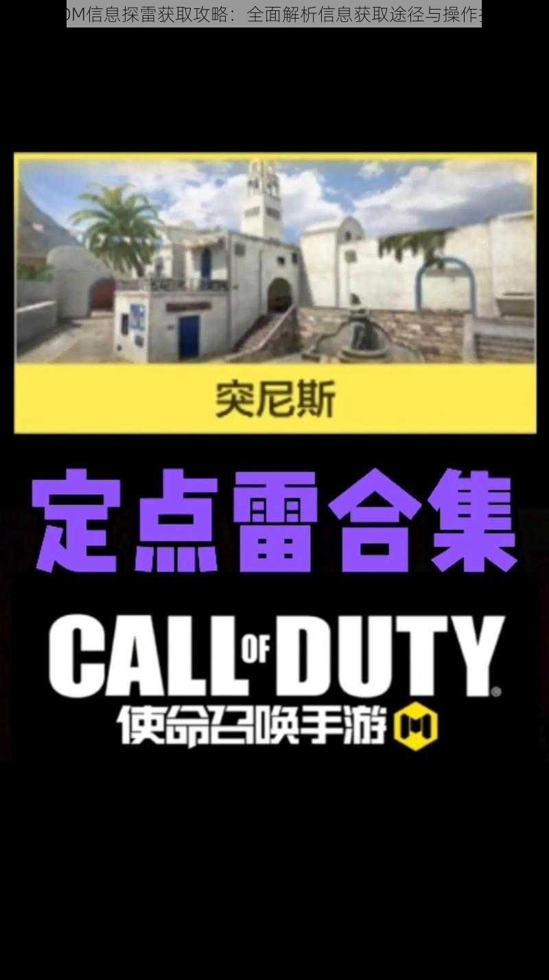CODM信息探雷获取攻略:全面解析信息获取途径与操作技巧