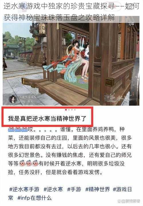 逆水寒游戏中独家的珍贵宝藏探寻——如何获得神秘宝珠珠落玉盘之攻略详解