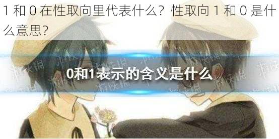 1 和 0 在性取向里代表什么?性取向 1 和 0 是什么意思?