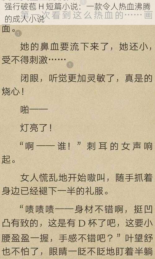 强行破苞 H 短篇小说:一款令人热血沸腾的成人小说