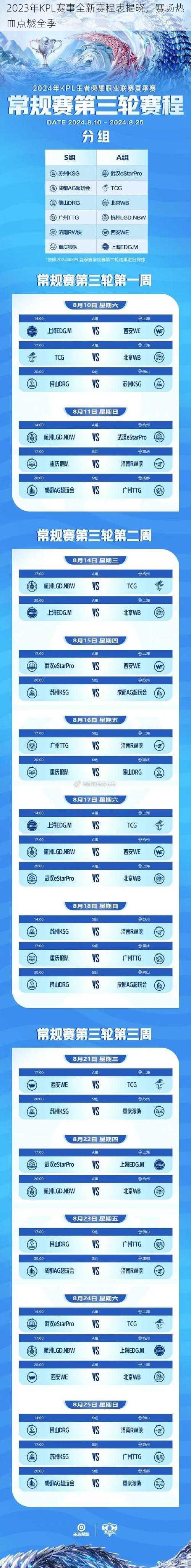2023年KPL赛事全新赛程表揭晓,赛场热血点燃全季