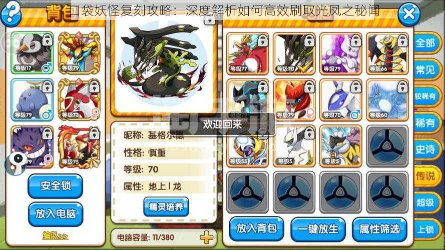 口袋妖怪复刻攻略:深度解析如何高效刷取光凤之秘闻