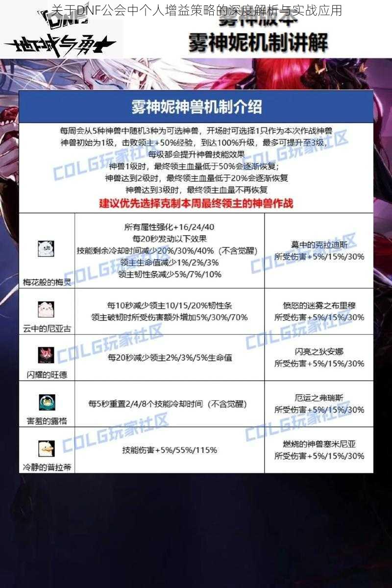 关于DNF公会中个人增益策略的深度解析与实战应用