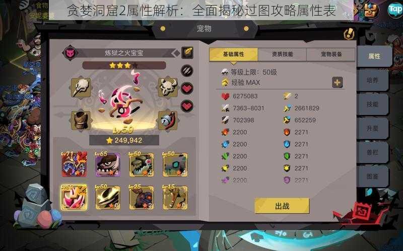 贪婪洞窟2属性解析:全面揭秘过图攻略属性表