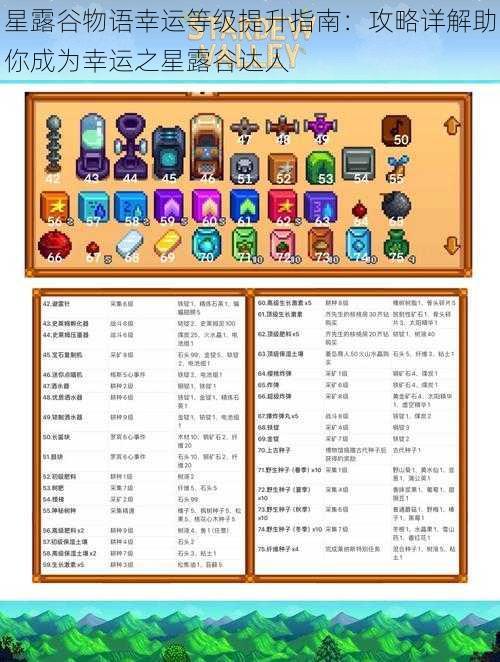 星露谷物语幸运等级提升指南:攻略详解助你成为幸运之星露谷达人