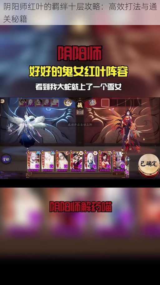 阴阳师红叶的羁绊十层攻略:高效打法与通关秘籍