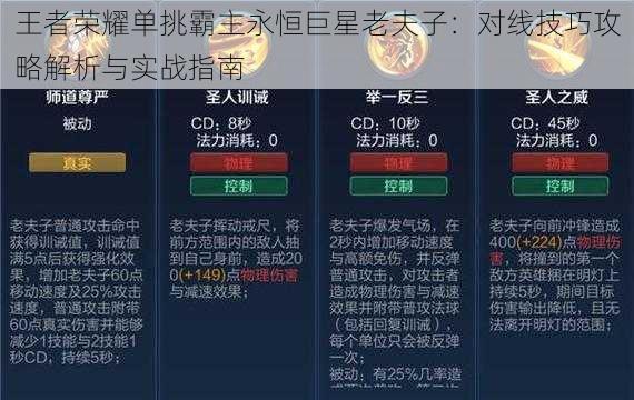 王者荣耀单挑霸主永恒巨星老夫子:对线技巧攻略解析与实战指南
