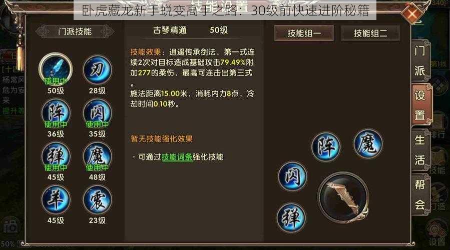 卧虎藏龙新手蜕变高手之路:30级前快速进阶秘籍